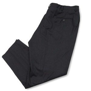 Unbranded Mens Wool Dress Pants 40 x 29 Charcoal Gray Flat Front Straight Leg